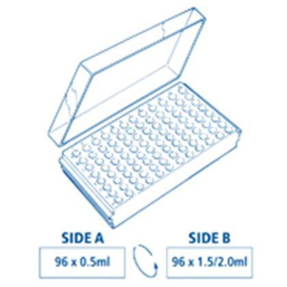 96 Place StarRack with Lid Natural (0,5/1,5-2,0ml Tüpler için 96 Bölmeli Çift Taraflı Kapaklı Saklama Kutuları)