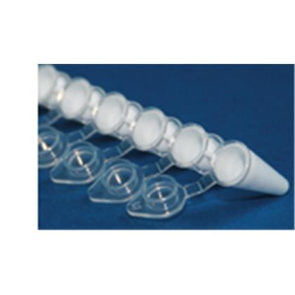 0.2 ml 8-Strip Non-Flex PCR Tubes, Individually Attached Flat Caps (Xtra-Clear)